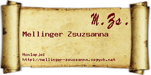 Mellinger Zsuzsanna névjegykártya